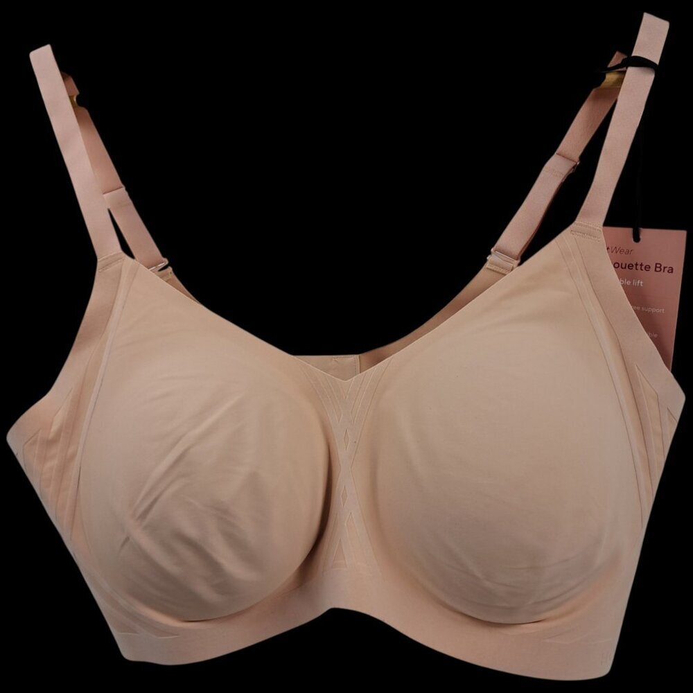 Honeylove Silhouette Beige Tan Wireless Stretch Multiway Bra Size 2X Sand Lift